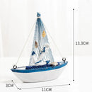 Barco de pesca em miniatura criativo atraente de madeira mediterrâneo veleiro modelo de mesa decoração para casa