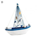 Barco de pesca em miniatura criativo atraente de madeira mediterrâneo veleiro modelo de mesa decoração para casa