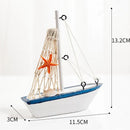 Barco de pesca em miniatura criativo atraente de madeira mediterrâneo veleiro modelo de mesa decoração para casa