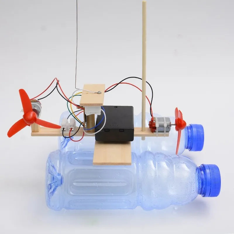 Nova tecnologia brinquedos pequenos diy controle remoto modelo de navio vento experimento científico material menino presente coleção