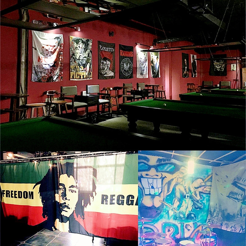 Rock roll nroll rolo pendurado pano popular banda de música cartazes pintura em tela bandeira & banner escritório música estúdio quarto decoração da parede