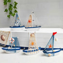 Barco de pesca em miniatura criativo atraente de madeira mediterrâneo veleiro modelo de mesa decoração para casa