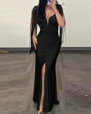 Elegância em Movimento - Vestido com Tassel e Fenda Deslumbrante