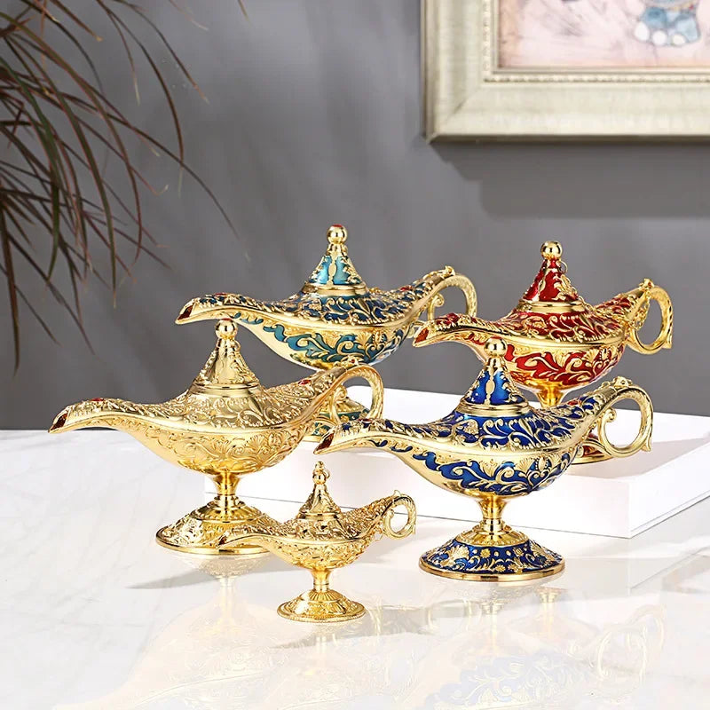 Lendário Aladdin Magic Genie Table Lamp, Lâmpada Retro Europeia, Artesanato De Metal, Decoração De Casa, Festa De Casamento