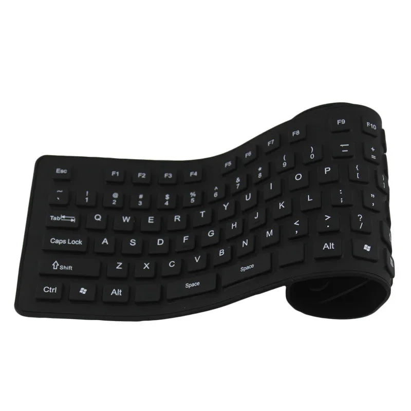 Teclado de silicone dobrável 85/109 teclas USB com fio silencioso à prova d'água à prova de poeira Soft Touch Rollup para notebook laptop