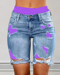 Elegância Urbana - Denim Skinny com Estampa e Rasgos