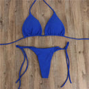 Conjunto de maiô sexy biquíni feminino, sutiã acolchoado push-up, tanga duas peças, moda praia, roupa de banho, fêmea, verão