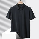 Tamanho grande 9xl 8xl verão de alta qualidade respirável moda manga curta secagem rápida preto azul vermelho náilon gelo seda polo camisas dos homens