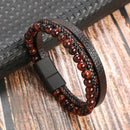 Pulseira Masculina Clássica Trançada Multi Camadas