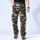 Calça masculina de algodão multi bolsos, jogger casual masculino, calça ao ar livre, primavera, outono, plus size 44