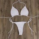 Conjunto de maiô sexy biquíni feminino, sutiã acolchoado push-up, tanga duas peças, moda praia, roupa de banho, fêmea, verão