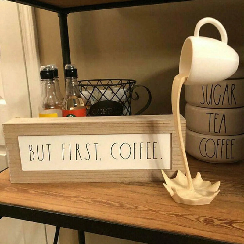 Café Mágico – Escultura de Derramamento Criativo para Decoração