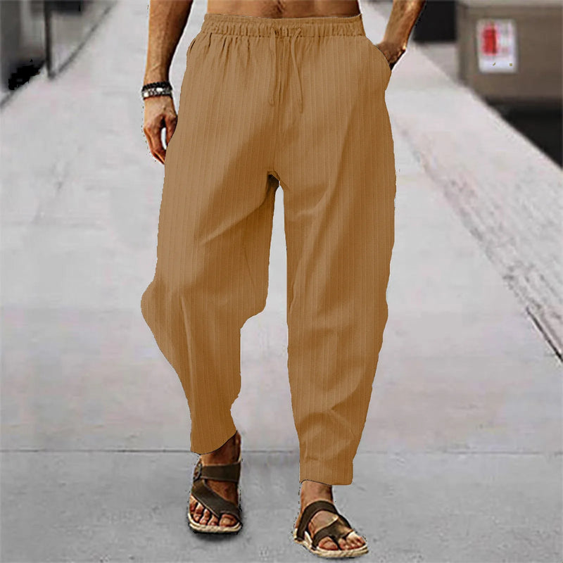 Calça de bezerro com listra de algodão respirável masculina, estilo hip-hop, casual esportiva, bezerro, verão, nova