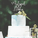 Personalized Wedding Cake Toppers with Date - A001, Custom Acrylic Cake Toppers for Wedding and Wood