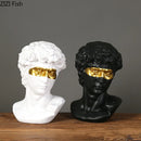 Banhado a ouro Máscara David Estátua Obra Caráter Resina Escultura Enfeites de Mesa Figuras Retrato Estátua Sala estar Decoração