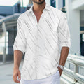 Europa e nos Estados Unidos transfronteiriço músculo louco venda quente nova moda masculina linha impressão casual camisa de lapela de manga longa