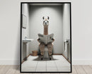 WC Animais Pintura De Lona, Leitura De Jornal, Ovelha Jacaré, Cartaz Doberman Print, Arte Da Parede, Room Pictures, Decoração De Casa