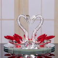 Cisnes de cristal ornamento estatuetas de vidro peso de papel artesanato criativo cisne figuras de vidro sala estar decorações de mesa