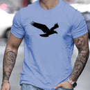 Camiseta casual masculina com gráfico Eagle, tops de manga curta, tamanho extra grande, camiseta masculina, camisa de primavera, roupas de verão, 5XL