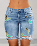 Elegância Urbana - Denim Skinny com Estampa e Rasgos