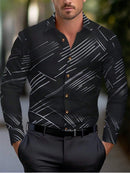 Camisas havaianas de manga comprida masculina, lapela casual de negócios, blusa de praia, roupas masculinas, moda feminina, rua vocacional, verão