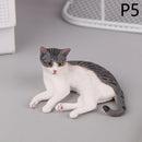 Deitado gato laranja estatueta, simulação sólida modelo animal, decoração desktop bonito, ornamento Mini Pet, 1pc