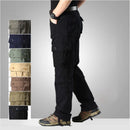 Calça masculina de algodão multi bolsos, jogger casual masculino, calça ao ar livre, primavera, outono, plus size 44