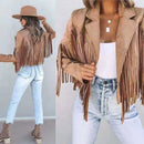 Jaqueta Suede Vintage com Franjas Y2K