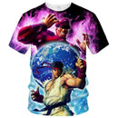 Camiseta Street Fighter masculina e feminina, fina em 3D, blusa infantil, tamanho grande, casual, nova, moda de verão, venda quente, 100-6XL, 2023