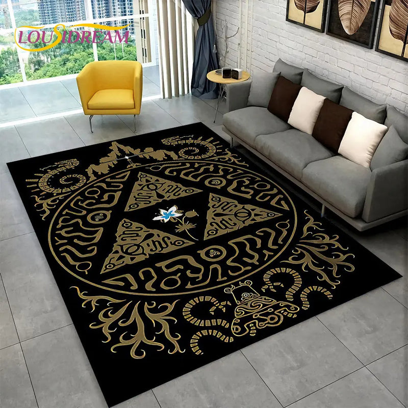 Tapete gótico antiderrapante para sala de estar e quarto, tapete de decoração com design de tarô, estilo gótico, para quarto e sofá das crianças