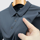 Tamanho grande 9xl 8xl verão de alta qualidade respirável moda manga curta secagem rápida preto azul vermelho náilon gelo seda polo camisas dos homens