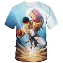 Camiseta Street Fighter masculina e feminina, fina em 3D, blusa infantil, tamanho grande, casual, nova, moda de verão, venda quente, 100-6XL, 2023