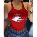 Camiseta sexy com estampa feminina, colete pequeno, verão, casual, legal, sem mangas, moda