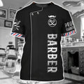 Camiseta para barbeiro masculina, camiseta casual com estampa 3D, personalidade hip hop, gola redonda, manga curta, moda verão