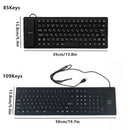 Teclado de silicone dobrável 85/109 teclas USB com fio silencioso à prova d'água à prova de poeira Soft Touch Rollup para notebook laptop
