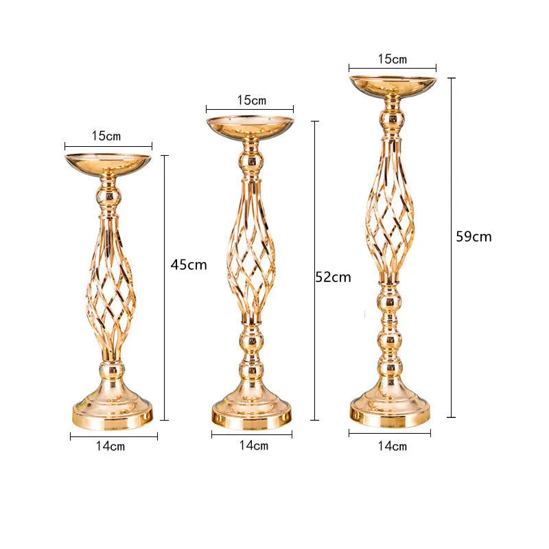 Vaso de ferro de luxo para decoração de casamento, guia rodoviário, castiçal, castiçal, jantar à luz de velas, sala de estar, casa