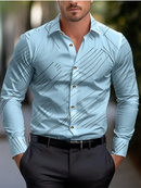 Camisas havaianas de manga comprida masculina, lapela casual de negócios, blusa de praia, roupas masculinas, moda feminina, rua vocacional, verão