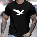 Camiseta casual masculina com gráfico Eagle, tops de manga curta, tamanho extra grande, camiseta masculina, camisa de primavera, roupas de verão, 5XL
