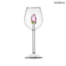 Criativo 3d rosa vidro rosa embutido vermelho branco copos de vinho copo drinkware cálice flauta champanhe doméstico adorável presente dos namorados