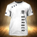 Camiseta para barbeiro masculina, camiseta casual com estampa 3D, personalidade hip hop, gola redonda, manga curta, moda verão
