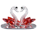 Cisnes de cristal ornamento estatuetas de vidro peso de papel artesanato criativo cisne figuras de vidro sala estar decorações de mesa