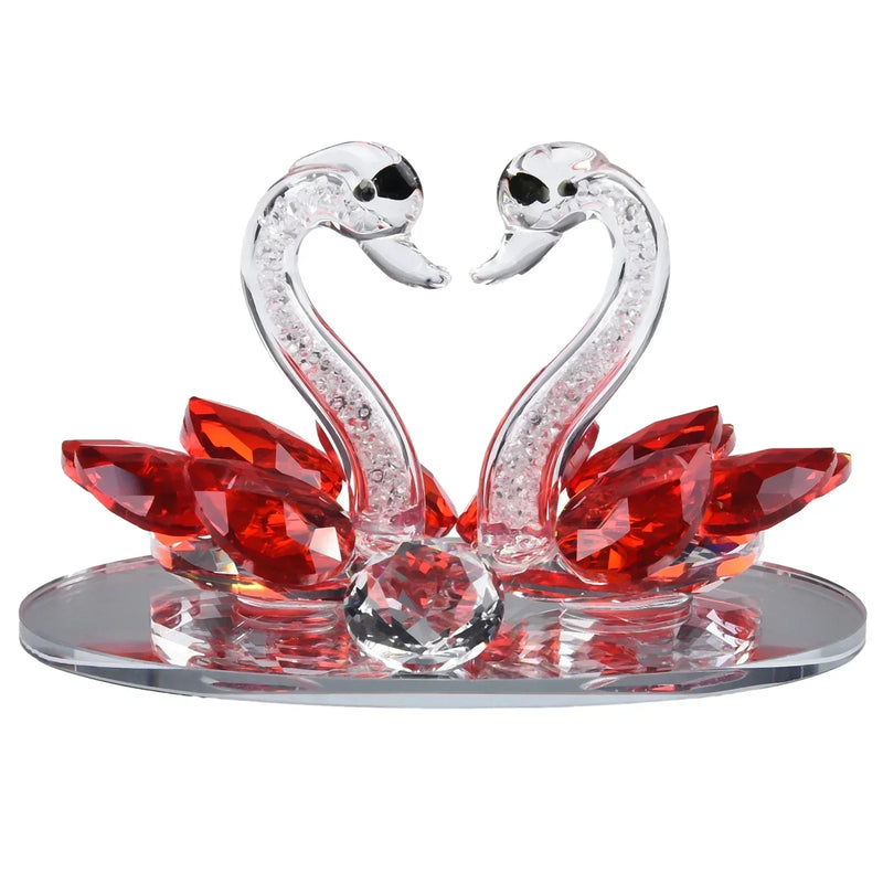 Cisnes de cristal ornamento estatuetas de vidro peso de papel artesanato criativo cisne figuras de vidro sala estar decorações de mesa