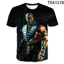 Camiseta Mortal Kombat 3D masculina e feminina, jogo de luta, streetwear casual, tops de manga curta, camiseta legal infantil, menino, menina, verão