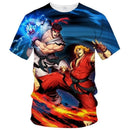 Camiseta Street Fighter masculina e feminina, fina em 3D, blusa infantil, tamanho grande, casual, nova, moda de verão, venda quente, 100-6XL, 2023