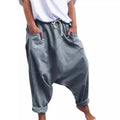 Calças de virilha de harém casuais femininas, calças de harém de moda com cordões, calças femininas, hip-hop de grandes dimensões streetwear mulher