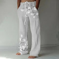Calça havaiana floral masculina, imagem digital, casual de luxo social fashion, elegante roupa retrô