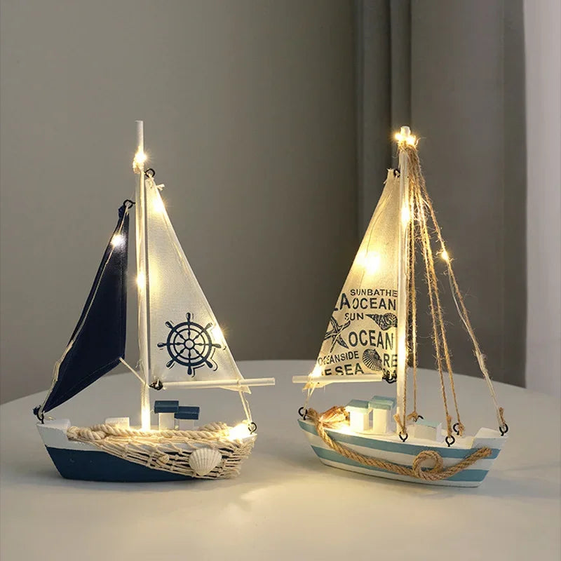 Estatuetas de Barco a vela de Madeira, Estilo Mediterrâneo, Veleiro de Madeira, Artesanato, Sala De Estar Em Casa, Decoração Náutica Presente