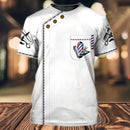 Camiseta para barbeiro masculina, camiseta casual com estampa 3D, personalidade hip hop, gola redonda, manga curta, moda verão