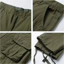 Calça masculina de algodão multi bolsos, jogger casual masculino, calça ao ar livre, primavera, outono, plus size 44