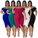 Vestido Bodycon com gola redonda de verão feminino, Tamanhos grandes, vestido espaguete, Casual, Manga curta, Festa, Feriados, 2023